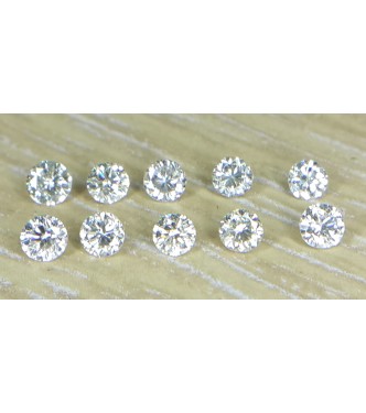 2.4mm 10pc Natural Loose Brilliant Cut Diamonds I1 Clarity J Color Round for Setting