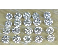 2.1mm 20pc Natural Loose Brilliant Cut Diamonds I1 Clarity J Color Round for Setting