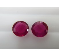 Natural Loose Red Ruby Lot 5mm Round 2pc Quantity for Setting