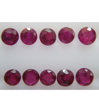 Natural Loose Red Ruby Lot 2.6-2.8mm Round 1 carat Quantity for Setting