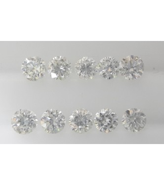 2.0mm Natural Loose Round Brilliant Cut Diamonds 10pc VS Clarity G Color for Setting