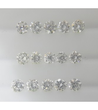 1.3mm Natural Loose Round Brilliant Cut Diamonds 15pc VS Clarity G Color for Setting