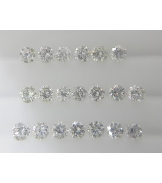1-1.1mm Natural Loose Round Brilliant Cut Diamonds 20pc VS Clarity G Color for Setting