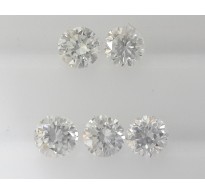 5pc 2.7mm Natural Loose Round Brilliant Cut Diamonds VS Clarity G Color for Setting 