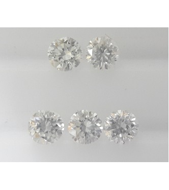 5pc 2.5mm Natural Loose Round Brilliant Cut Diamonds VS Clarity G Color for Setting