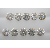 10pc 2.2mm Size SI Clarity H Color Natural Loose Brilliant Cut Round Real Diamond